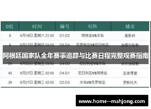 阿根廷国家队全年赛事追踪与比赛日程完整观赛指南